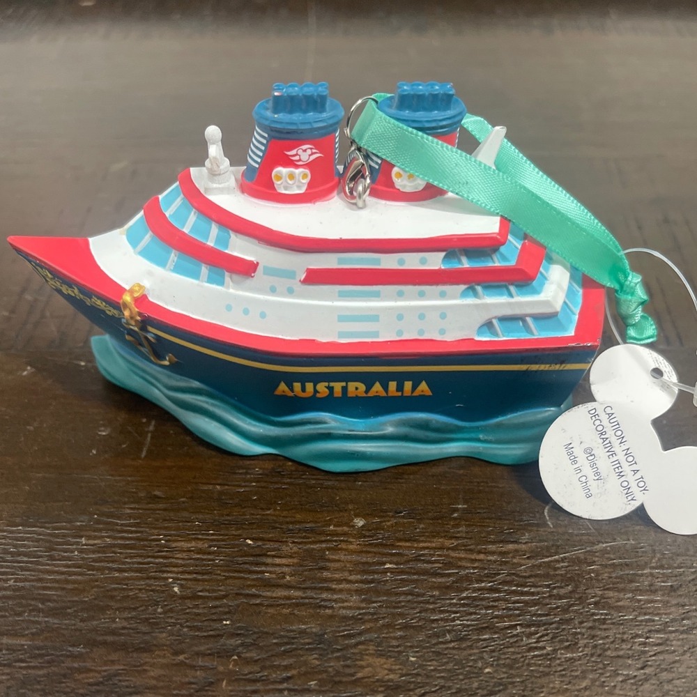 Disney Cruise Line Australia Ship Ornament Mickey Minnie Mouse Souvenir